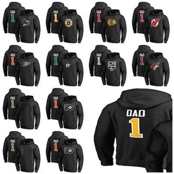 

мужские женские детские devils 1 папа пуловер hoodie джерси питтсбург даллас старз утки блэкхокс kings флаеры акула бостон бернс койоты, Black;red