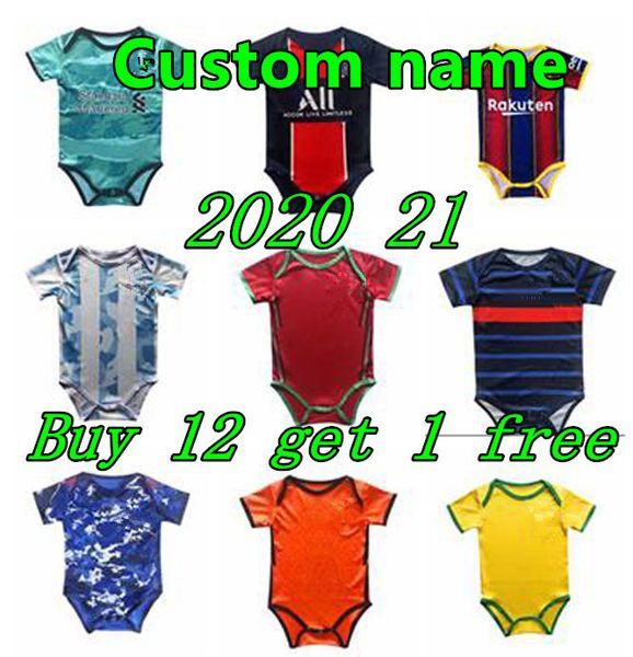 

2020 21 baby soccer jersey 6 18 months bb football infant kits squad bodysuit crawling clothes maillot de foot futbol