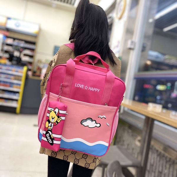 

mnkbd new portable tong bao er tong bao male and female students cartoon diagonal shoulder children's tutorial art bag tutorial childre