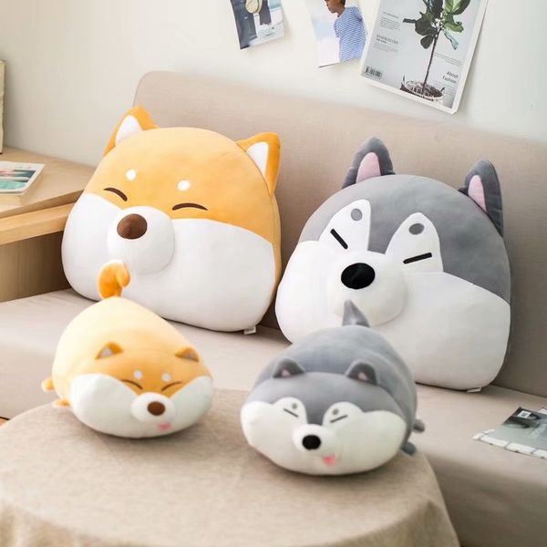 Bonito Husky Shiba Inu Plush Toy Stuffed suave animal Dog Pillow mão quente de Natal Peluche presente para Present Crianças Meninas Kawaii