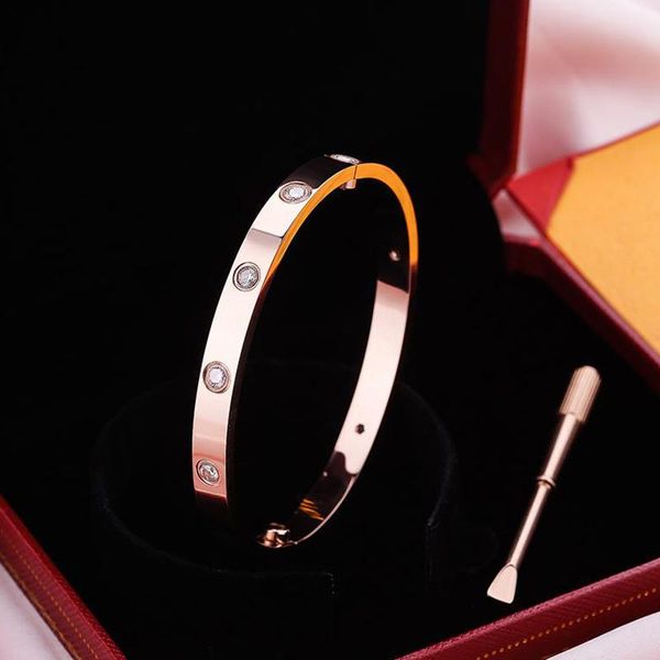 

brand titanium steel no fade love bracelet silver rose gold bracelet bracelet ladies men's screwdriver lovers jewelry belt, Black