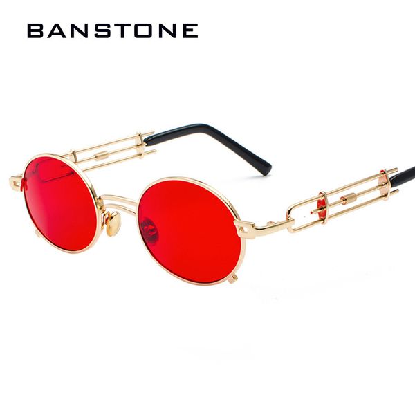 

banstone men metal oval frame steampunk gothic vampire sunglasses unique retro 1980s sun glasses cosplay styling oculos de sol, White;black