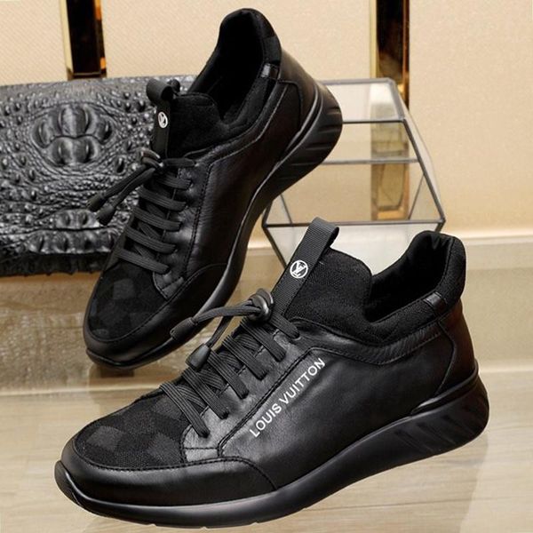 

new arrival fashion men shoes with origin box luxury leather comfortable outdoor walking casual shoes lace -up plus size vintage men shoes
