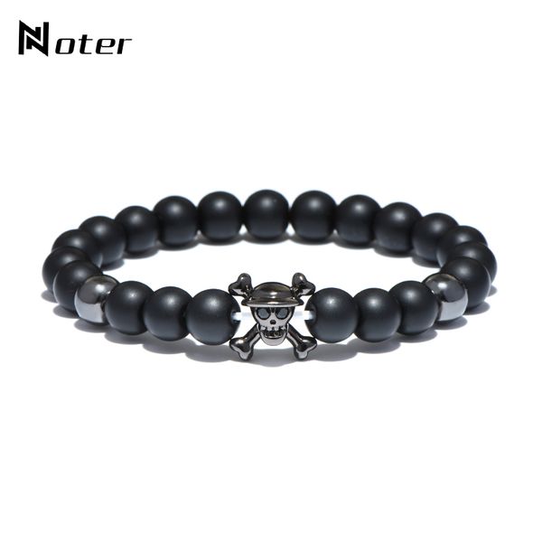 

noter anime one piece bracelet gothic skull pirate mens viking braclet for male women souvenirjewelry gift pulsera hombre, Black