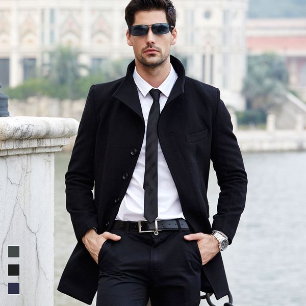 

new winter wool coat long thick woolen coats outerwear, Tan;black