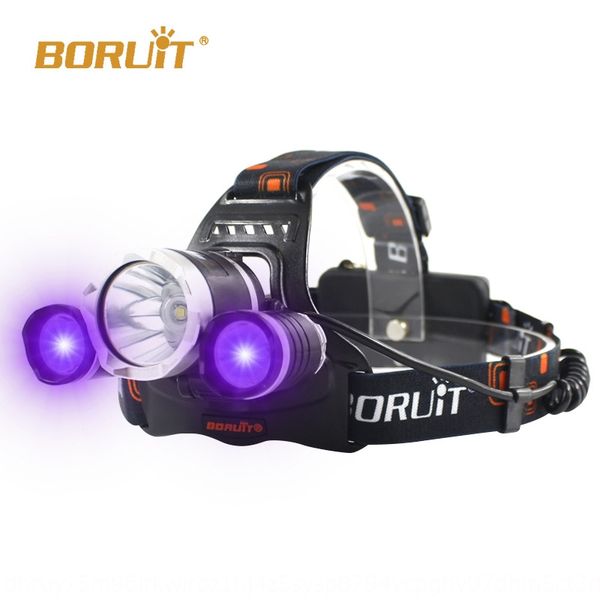

541ge boruit purple scorpion headlight headlamp led usb rechargeable flashlight scientific research banknote test headlamp head-mounted flas