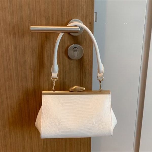

metal buckle clip bags for women crocodile pattern women shoulder bags wide strap female messenger casual solid women's handbags