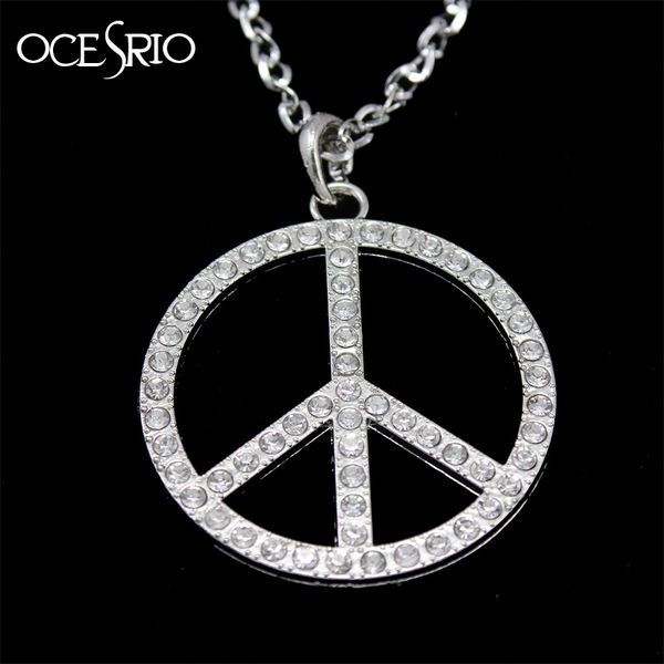 

hip hop big round pendant necklace peace pattern silver color long chain necklace for men fashion jewelry dresses nke-e34