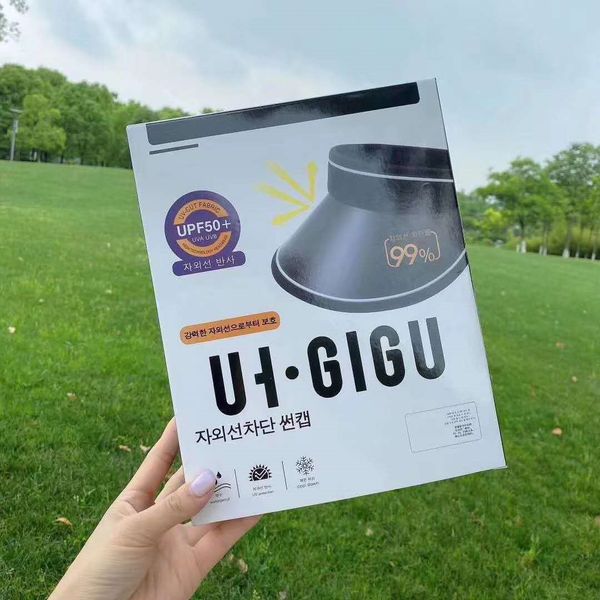 

korean uh-gigu skin care sunscreen sunscreen yiguang skin care hat upf50 + uv protection sports leisure empty hat, Blue;gray