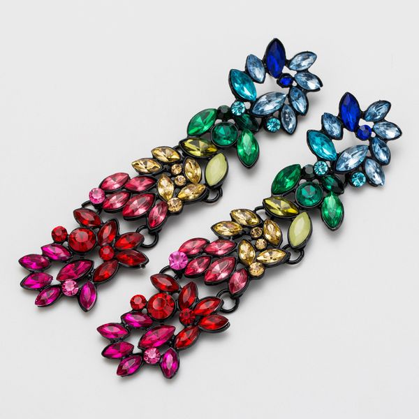 

multi-layer flower acrylic earrings women's temperament earrings bohemian style, Golden