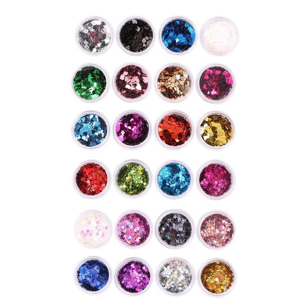 

24 colors nail glitter sequins nail art diy decor for salon home