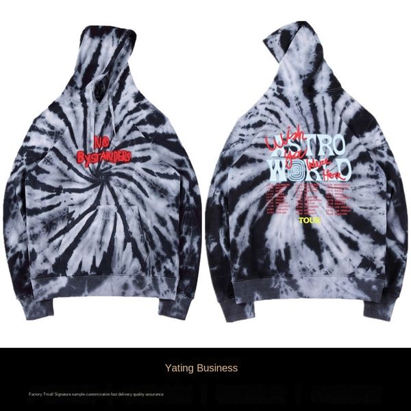 

travis scott black hole vortex tour limited hand hoodie hoodie -painted tie-dyed men's and women's hoodies trendy hoodies