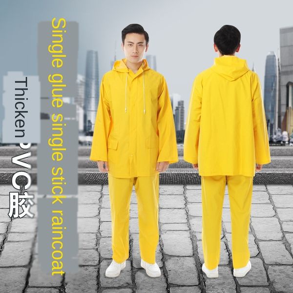 

jg6z0 raincoat and rain cloth leather polyester pvc outdoor yellow reflective safety warning pants suit pants suit labor protection sp, Black