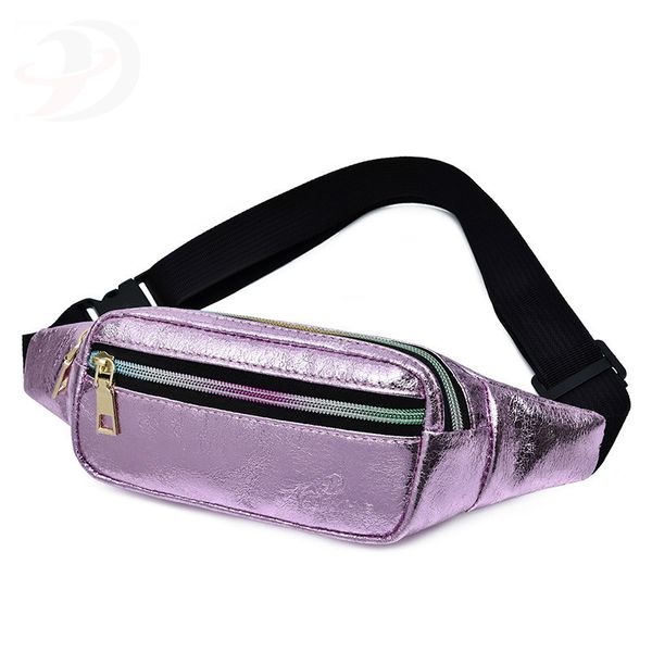 

women pockets shoulder slant waist new fashion outdoor zipper pu leather messenger fanny pack sport chest waist bag
