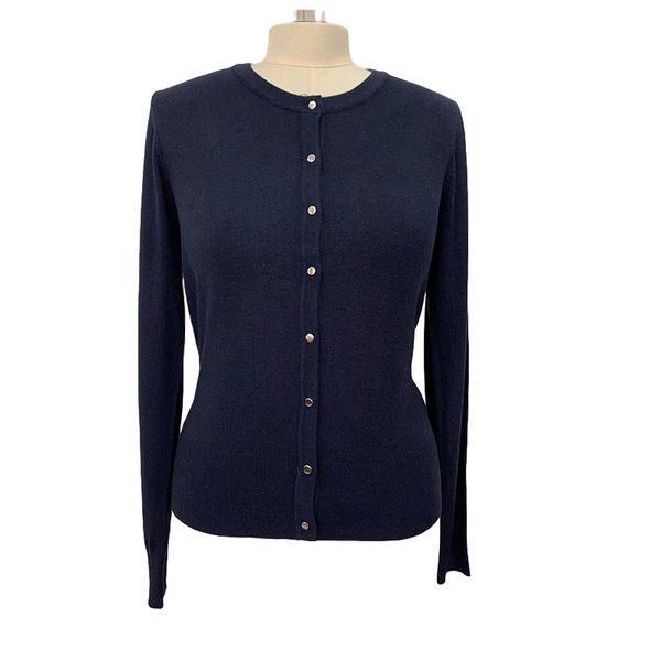 

hg women's silver buttons go well with cardigans, White