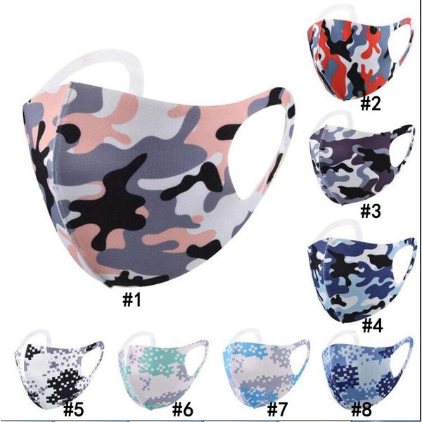 

2020 fashion camouflage print casual face mask washable reusable daily cotton mask anti dust boys girls streetwear masks