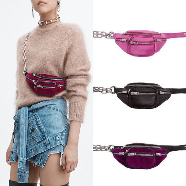 

brand fanny packs velvet waist bag money phone pouch zipper leg chest bag women men messenger belt bags purses small bags