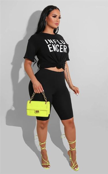 

letters print casual short sleeve tracksuits fashion solid color ladies suits high waist shorts women tracksuits women, Gray