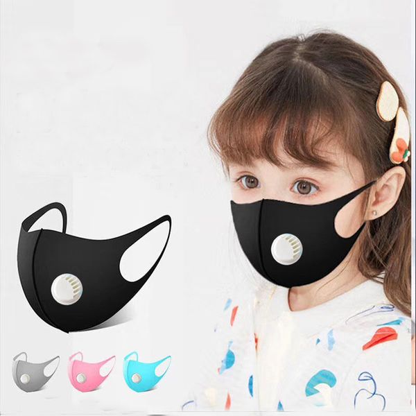 Erwachsene Kind Gesichtsmaske staubdichte waschbare Ventilmaske wiederverwendbare Anti-Staub-Eis-Seide-Baumwollmasken 4 Farben Großhandel Gesichtsmaske mit Ventil