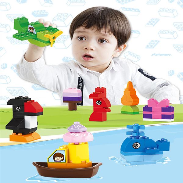 

6-10pcs large diy building blocks bricks cute toys for children gifts animal cake model sets educational blocks for boy girls