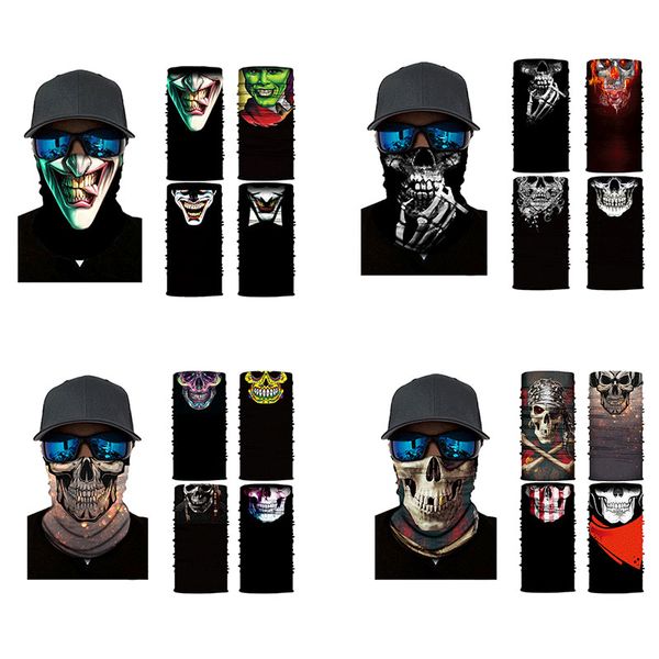 

dropshipping outdoor sports bandanas cycling hiking mask neck gaiter movie clown anime skull seamless balaclava magic scarf heaewear fm0203, Black