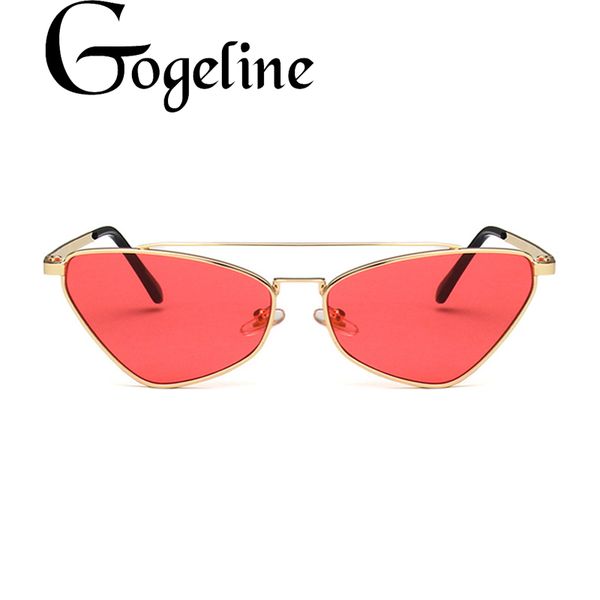 

vintage cat eye sunglasses women men uv400 mirror metal double beam frame red black sun glasses female ladies cateyes gradient, White;black