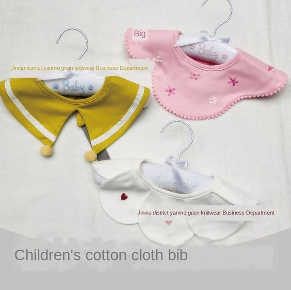 

female baby bib petal bib cotton saliva embroidery fake collar set towel towel baby rice pocket