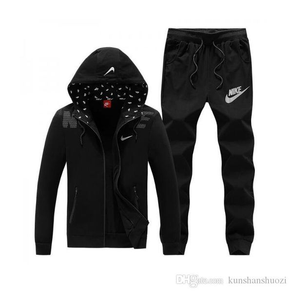 

nike мужские костюмы конструктора survetement solid color track suit беговые костюмы мужские брюки пальто, Gray