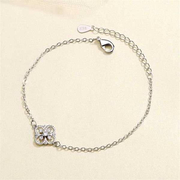 

trendy luxury clover charm link chain women's friendship female bracelets tibetan sliver fashion woman bracelets 2020 b137, Red;blue