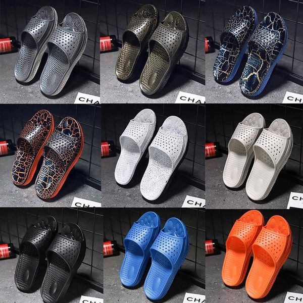

men's shoes sandals and slippers breathable massage bottom hole shoes casual wild wear non-slip personalized beach slippers big size 39, Black
