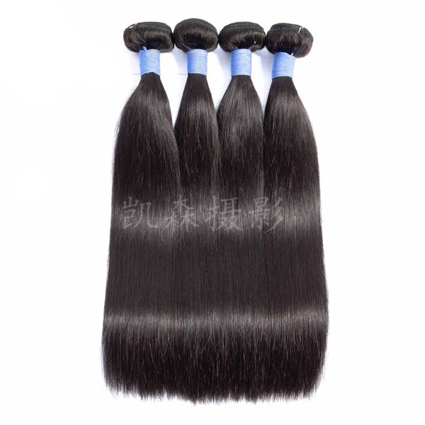 Malásia 100% extensões de cabelo de vison cabelo humano cor natural pacotes de cabelo reto 8-30 polegadas 3 peças/lote atacado