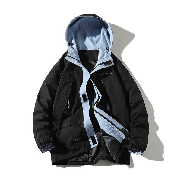 

men's jackets streetwear casual bomber jacket men fashion 2021 autumn coat pocket zippers male hombre, Black;brown