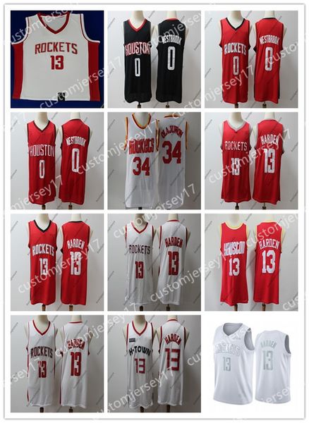 

ncaa rockets houston 13 harden 0 westbrook 7 anthony high school james russell college jersey city basketball jerseys, Black