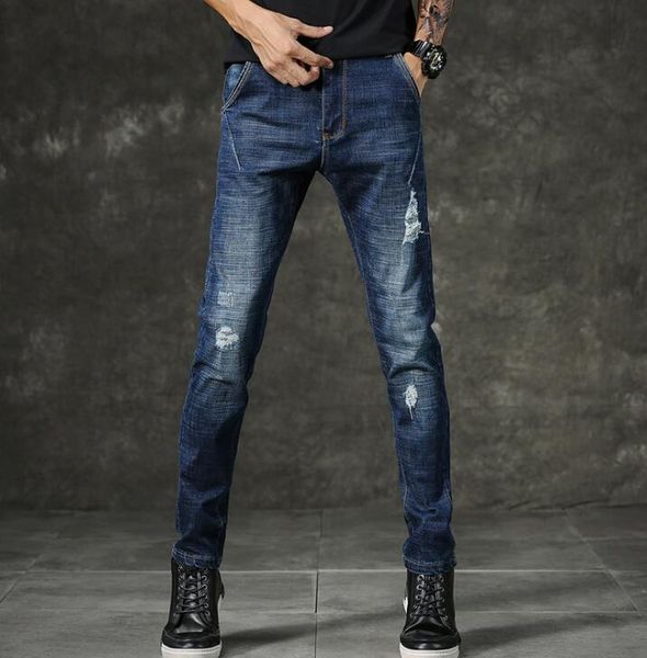 

new design popular mens fashion blue jeans men casual slim stretch long pants