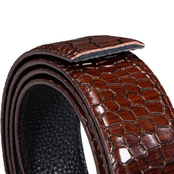 

3.5cm men crocodile leather belt men automatic blet without buckle genuine leather belt strap luxury male cowskin strap dibangu, Black;brown