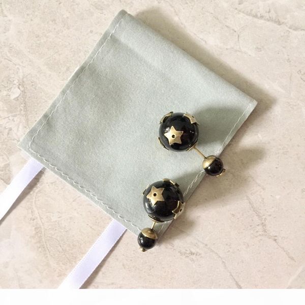 

women black ceramics earrings men female star stud earring jewelry wedding charm jewelry, Golden