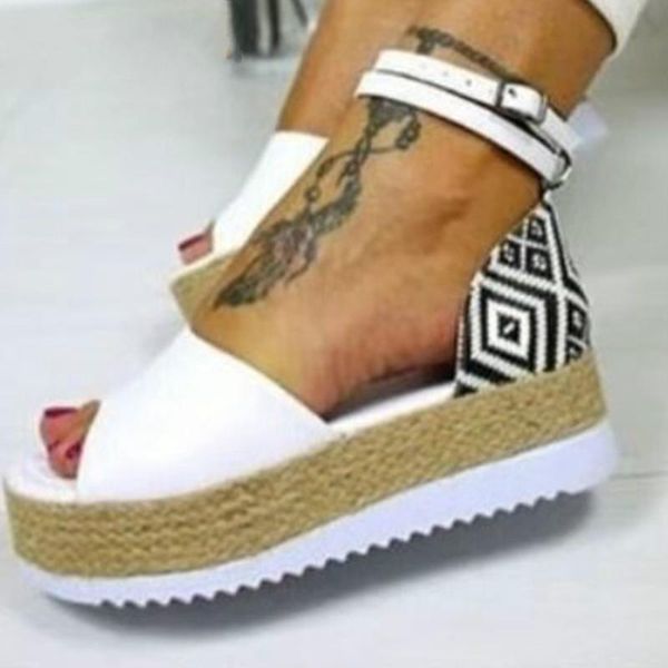 

2020 flat with buckle strap summer sandals woman shoes mixed colors platform dropship shoes women sandals, Black