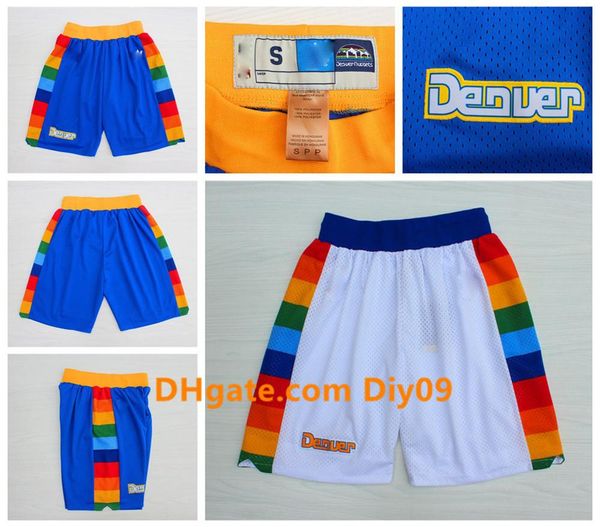 

retro mens denver nuggets throwback murrayanthony nba stitched retro shorts breathable pants sweatpants classic shorts, Black