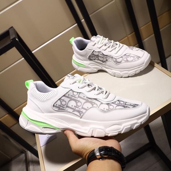 

2020k new men's leather letter lace up flat casual shoes, fashionable wild outdoor sneakers, size: 38-45, Black