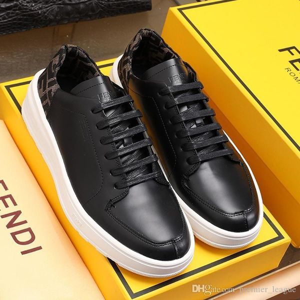 

2021 new arrival mens shoes fashion sneakers black leather low - luxury leather big size lace -up scarpe da uomo lace -up mens shoes fas