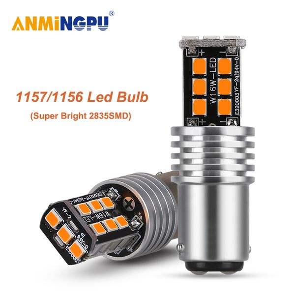 

anmingpu 2x signal lamp 1156 led ba15s p21w bau15s py21w 2835smd 1157 bay15d p21/5w led turn signal light brake light bulbs red