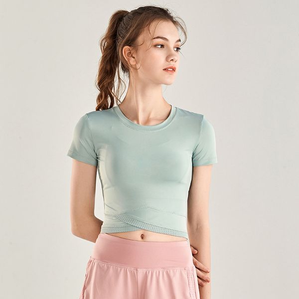 

women sports shirt short sleeve yoga fitness crop breathable high stretch ladies sports tee outdoors running active wear, White;red