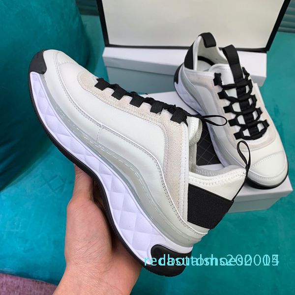 

new season designer shoe fashion women shoes men leather lace up platform oversized sole sneakers white black casual shoes with box c14