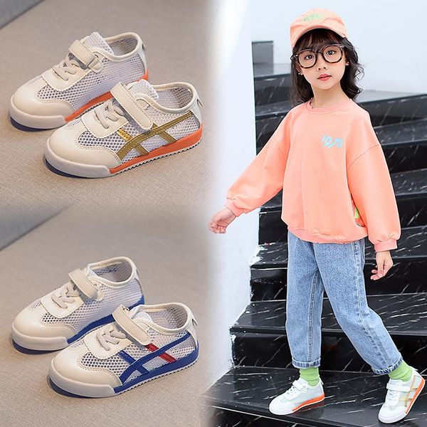 

d9wq1 breathable casual shoes for boys and girls new products of 2020 size 21-36 small middle mesh cloth mesh cloth school children running, Black