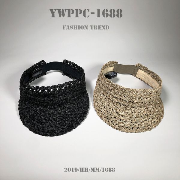 

летняя открытый пляжная мода cap sunhat sun шляпа для женщин вводной femme пустой крыша солома ткацкой pure handwork y200619, Blue;gray