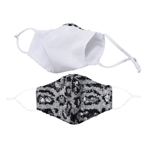 

leopard sequins masks sequins mask pm2.5 dustproof mouth cover washable bar dance earloop cotton ladies party mask dhf756