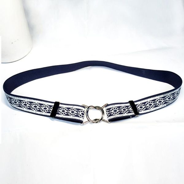 

men women accessories gift adjustable waist stretch durable casual double buckle adults fashion belt elastic webbing, Black;brown