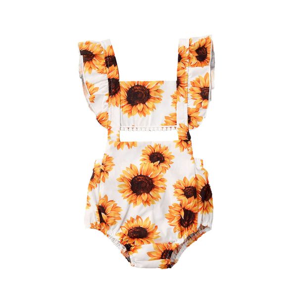

0-24m newborn baby girl sunflower summer clothes romper jumpsuit sunsuit outfit t200721, Blue