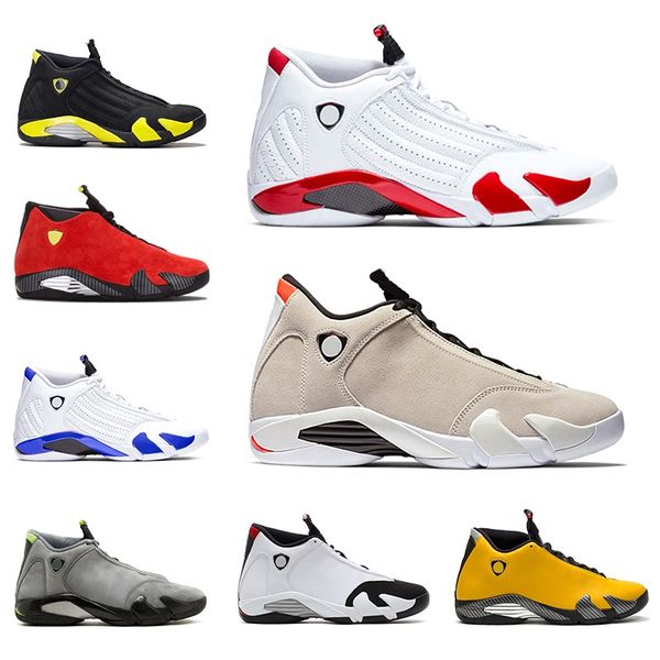 

basketball shoes jumpman 14 14s gym red candy cane hyper royal desert sand black white yellow mens trainers sports sneakers size 8-13