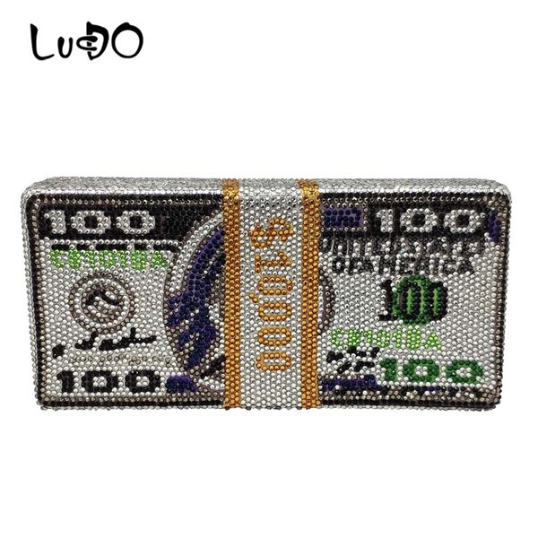 

women's handbags crystals money evening clutch bags 2020 diamond wedding dinner luxury designer purses and handbags